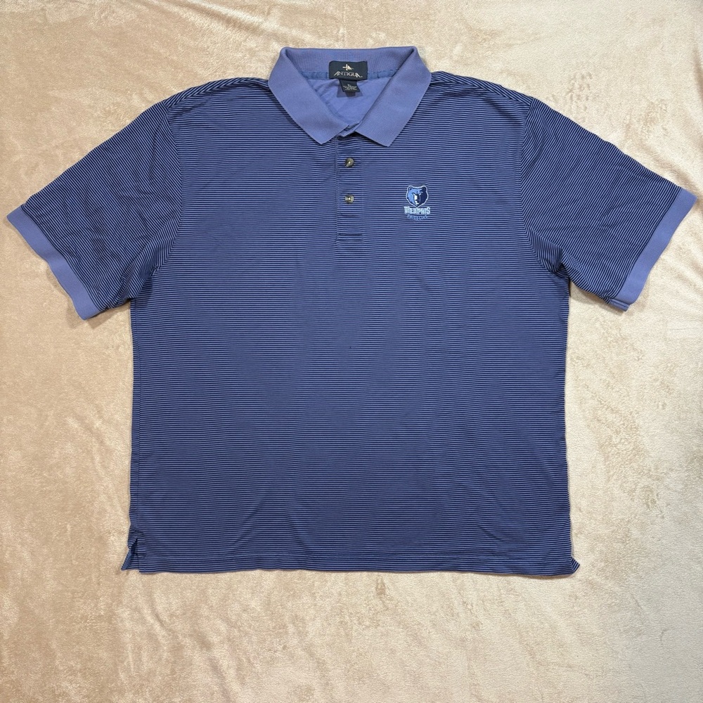 Memphis Grizzlies‎ NBA Antigua Striped Polo VTG Style w/ imperfections XL